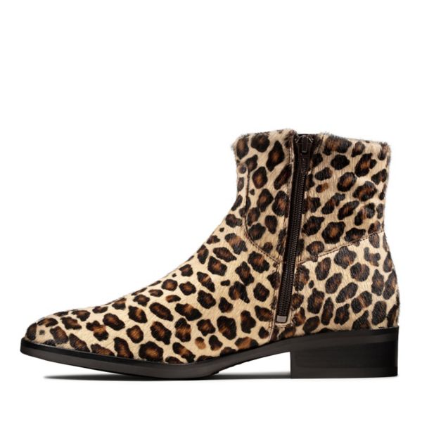 Clarks Womens Pure Rosa Ankle Boots Leopard | UK-146329